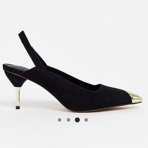 Gold Tipped Mule Kitten Heels ASOS 🔥8